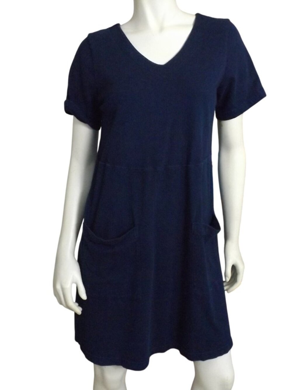 FRESH PRODUCE Dress, S, South Beach Blue, V-neck, Short sleeves, Pockets, Jersey